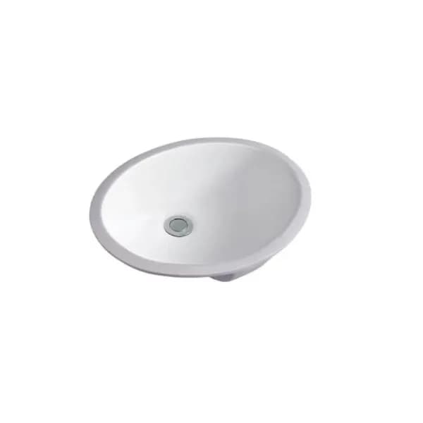 16" Oval Undermount Ceramic White Basin
