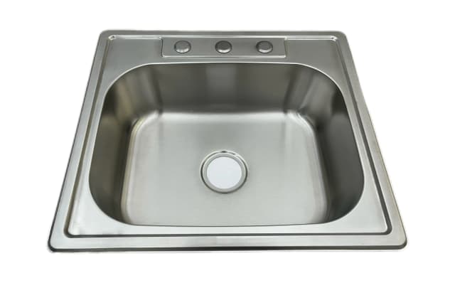 25 inch Stainless Steel Topmount Single Bowl Kitchen Sink